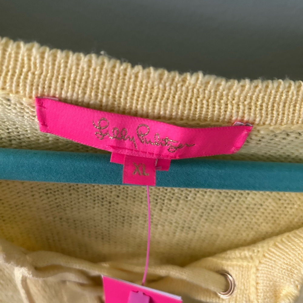Lily Pulitzer Harrietta Sweater- Beautiful Calla Yellow - Picture 6 of 7